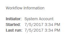 System Account Executing the Workflow